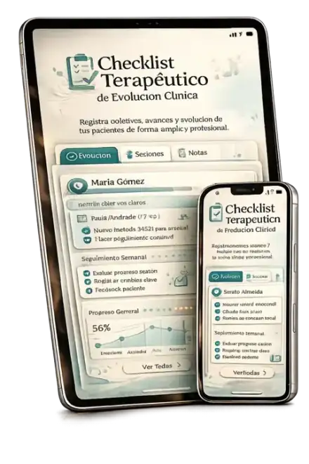 Mockup del bono: Checklist Terapéutico de Evolución Clínica