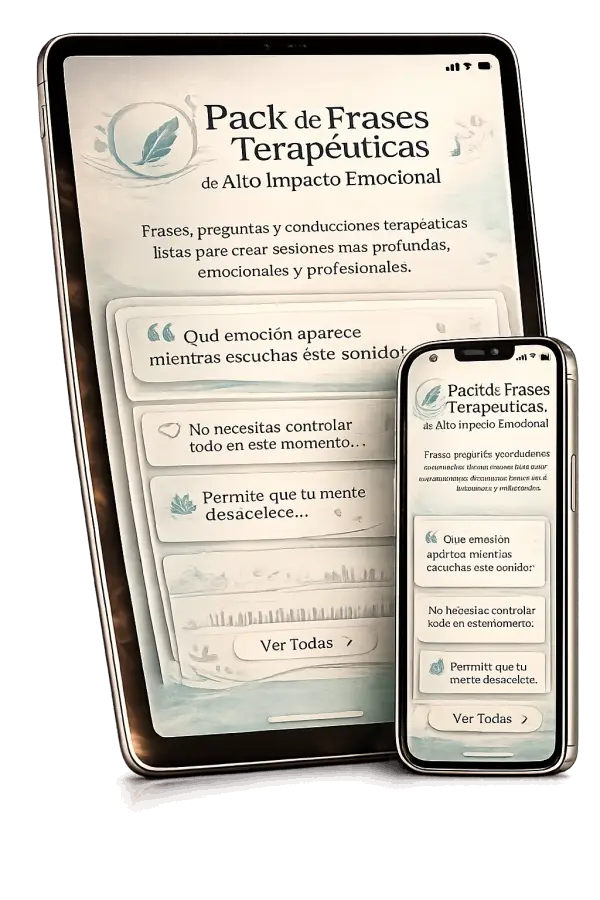 Mockup del bono: Pack de Frases Terapéuticas de Alto Impacto Emocional
