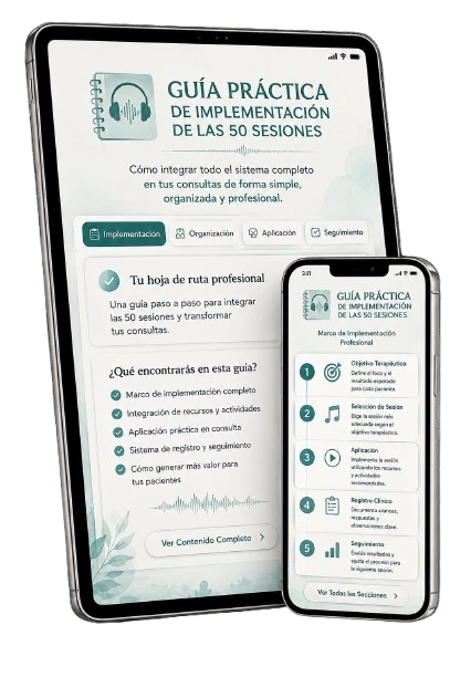 Mockup del bono: Guía Práctica de Implementación de las 50 Sesiones