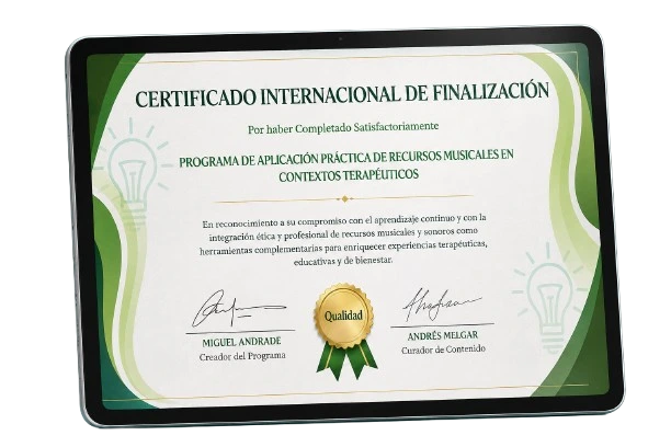 Mockup del bono: Certificado Internacional de Finalización