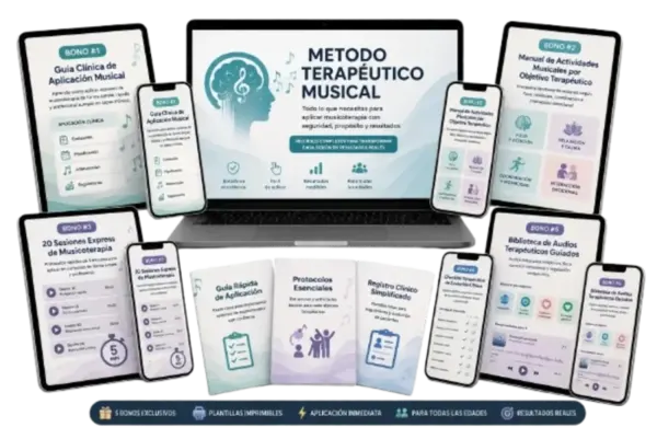 Método Terapéutico Musical — Pack completo en notebook, tablets y celulares