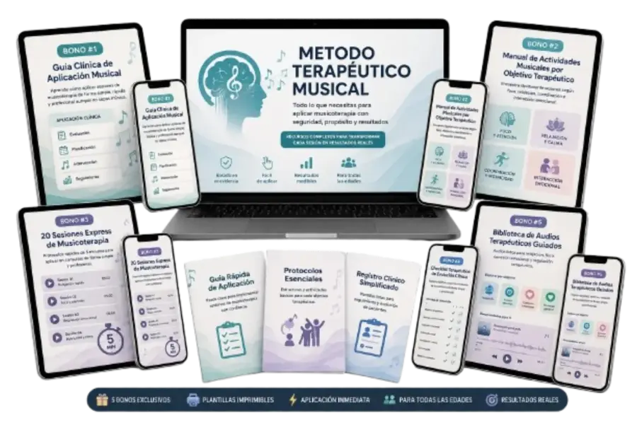 Método Terapéutico Musical — Pack completo en notebook, tablets y celulares